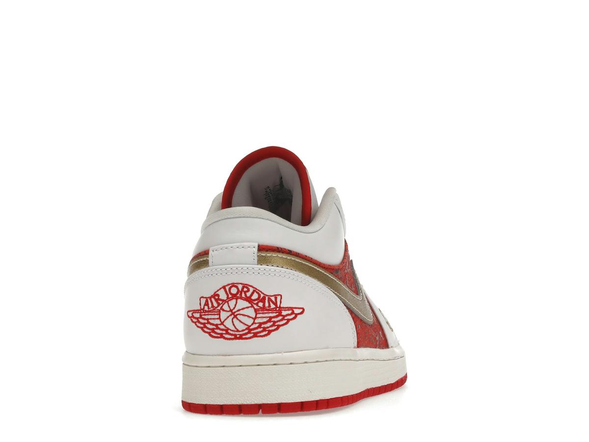 Jordan 1 Low Spades DJ5185-100 White Metallic Gold University Red Sail - savito