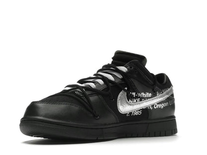 Nike Dunk Low Off-White Lot 50 DM1602-001 Black Metallic Silver - savito