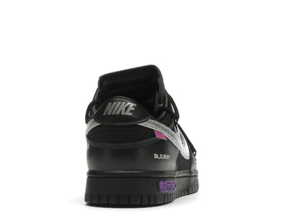 Nike Dunk Low Off-White Lot 50 DM1602-001 Black Metallic Silver - savito
