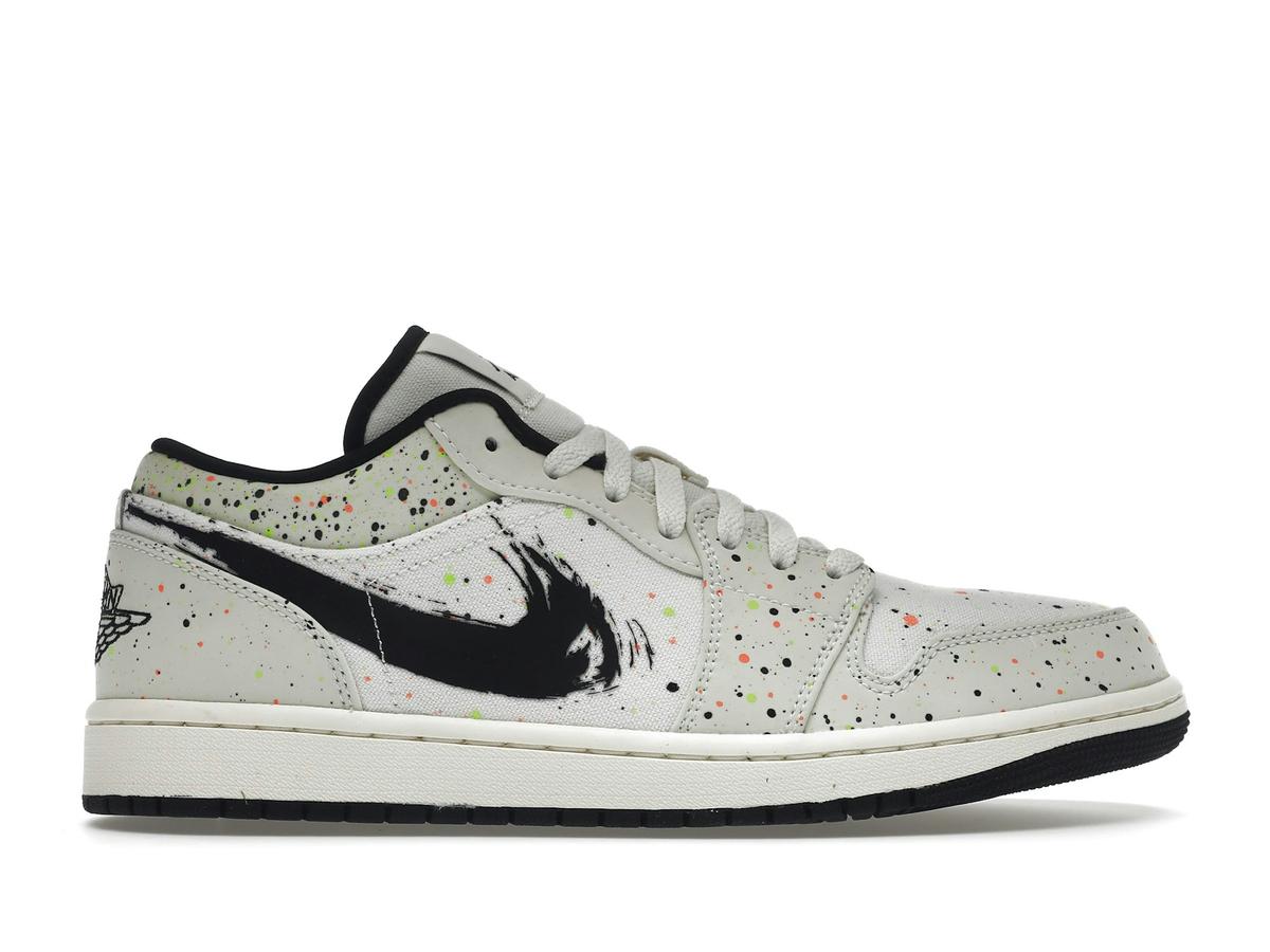 Jordan 1 Low Brushstroke DM3528-100 Natural Black Multi - savito