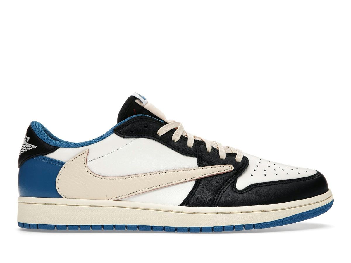 Air Jordan 1 Low OG SP Fragment Design x Travis Scott DM7866-140 White Black Royal Sail - savito