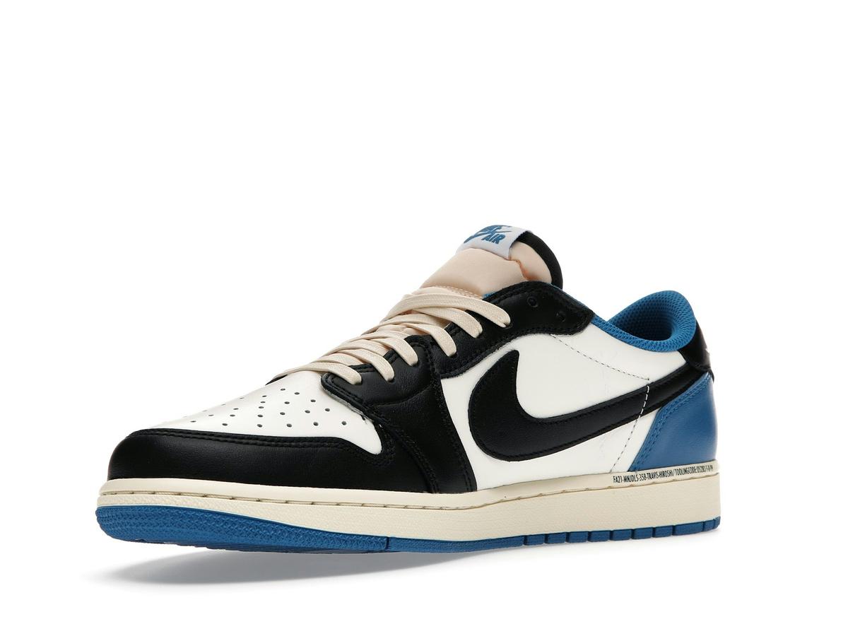 Air Jordan 1 Low OG SP Fragment Design x Travis Scott DM7866-140 White Black Royal Sail - savito