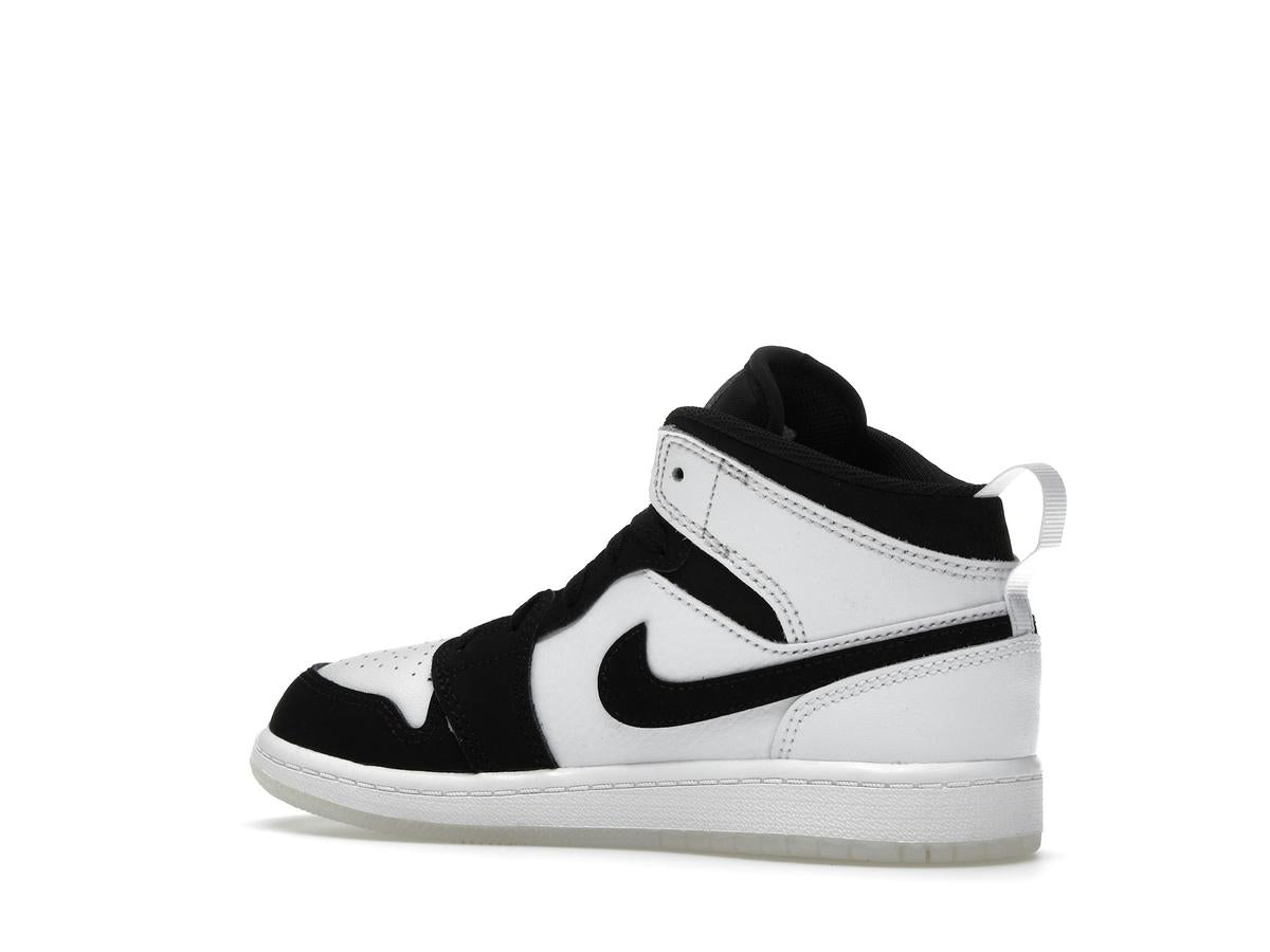Jordan 1 Mid SE Diamond Preschool Boys White Black Multicolor Sneakers DN4323-100 - savito