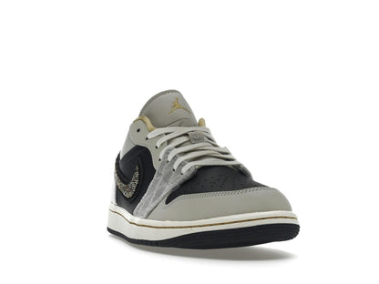 Air Jordan 1 Low Beaded Swoosh Grey Black DV1762-001 - savito