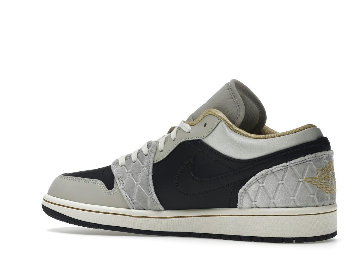 Air Jordan 1 Low Beaded Swoosh Grey Black DV1762-001 - savito
