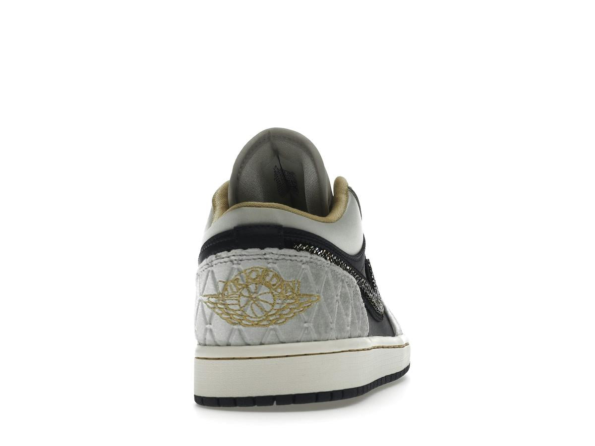 Air Jordan 1 Low Beaded Swoosh Grey Black DV1762-001 - savito