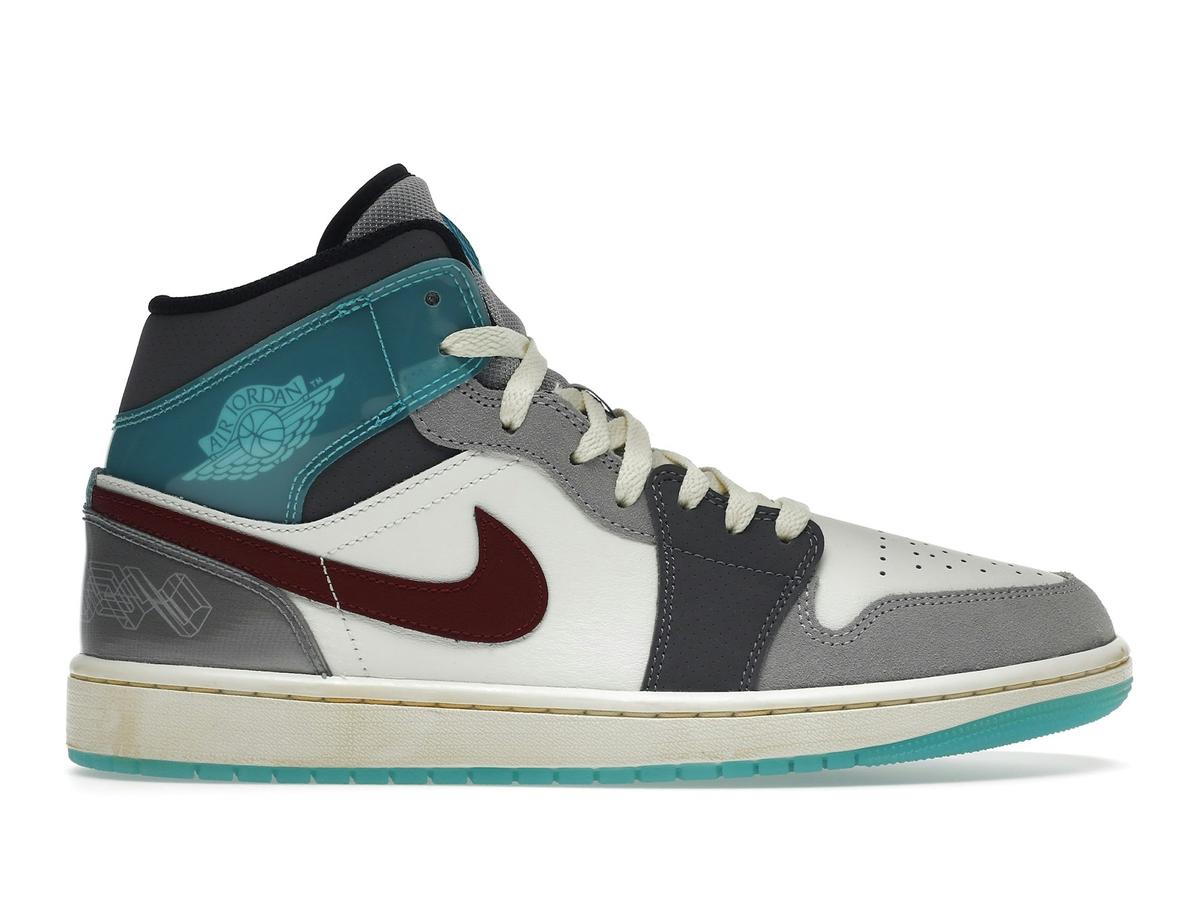 Jordan 1 Mid SE Exploration Unit FB1870-161 Sail/Grey/Blue-Red - savito