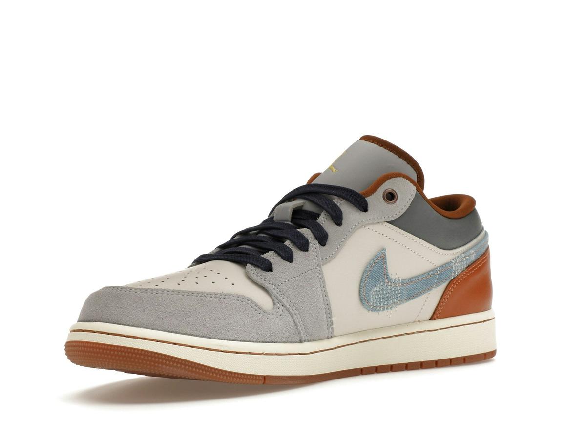 Jordan 1 Low SE Phantom Repaired Denim Swoosh FZ5042-041 - savito