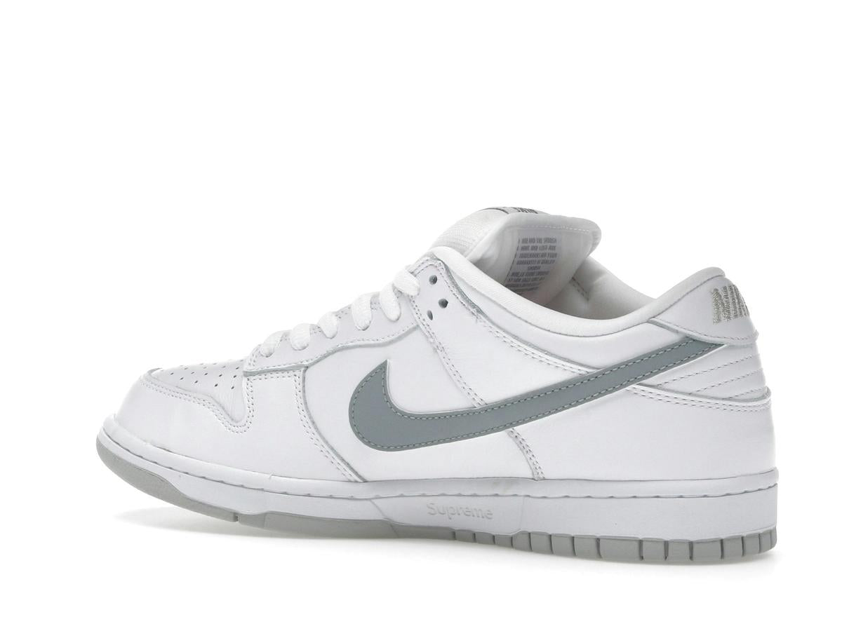 Nike SB Dunk Low Supreme 94 White Metallic Silver HQ8487-100 - savito