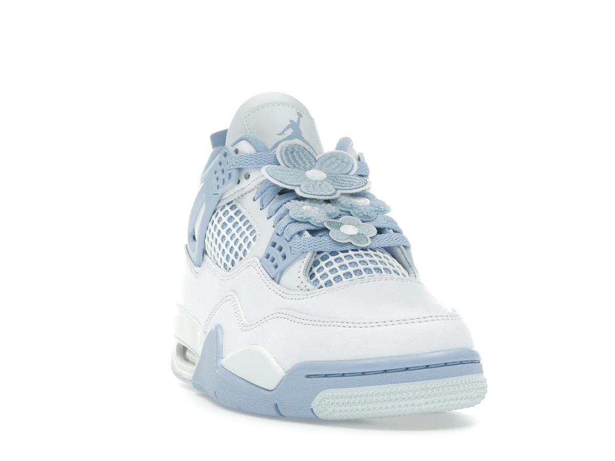 Air Jordan 4 Retro Forget Me Not Women's HV0823-100 White Blue Tint Oil Green - savito
