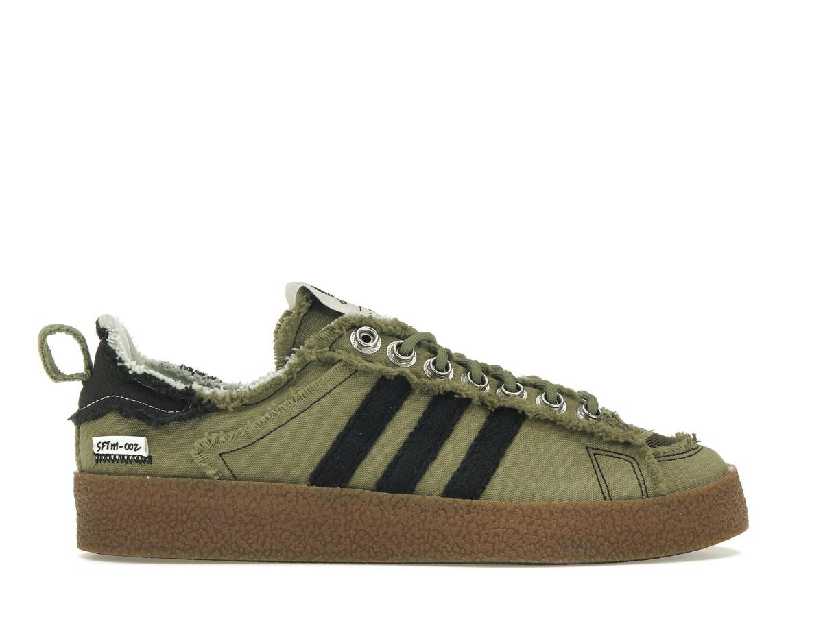 adidas Campus 80s Song for the Mute Focus Olive Core Black Acid Yellow Sneakers - savito