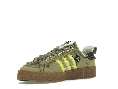adidas Campus 80s Song for the Mute Focus Olive Core Black Acid Yellow Sneakers - savito