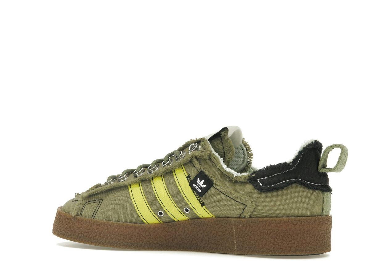 adidas Campus 80s Song for the Mute Focus Olive Core Black Acid Yellow Sneakers - savito