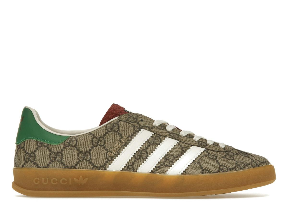 Adidas x Gucci Gazelle Beige GG Monogram Sneakers IE2262 - savito