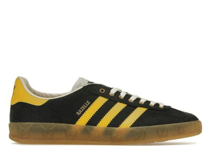 adidas x Gucci Gazelle Black GG Monogram Sneakers IE2264 - savito