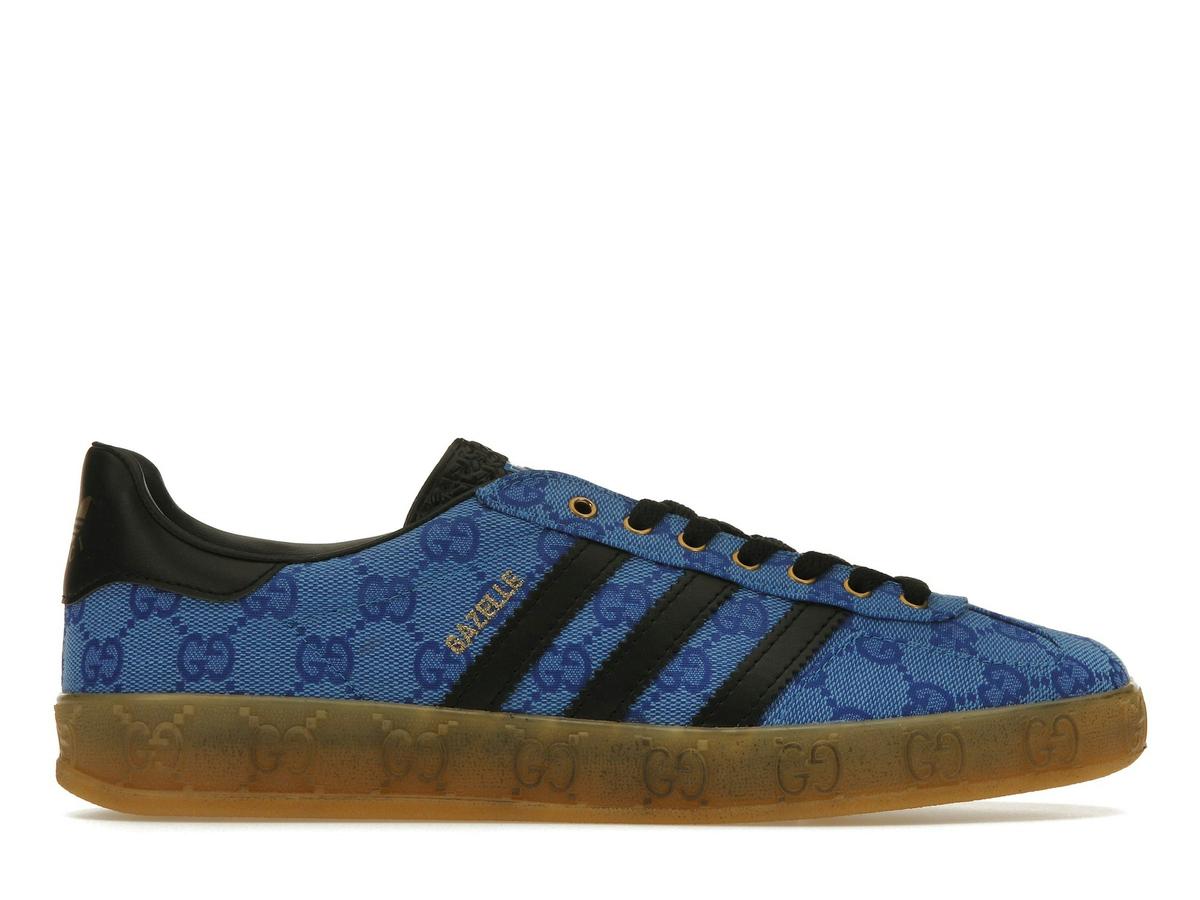 adidas x Gucci Gazelle Blue GG Monogram Sneakers IE2265 - savito