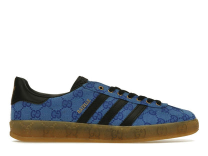 adidas x Gucci Gazelle Blue GG Monogram Sneakers IE2265 - savito