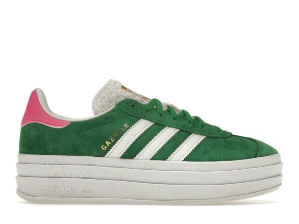 adidas Gazelle Bold Women's Green Lucid Pink Sneakers - savito