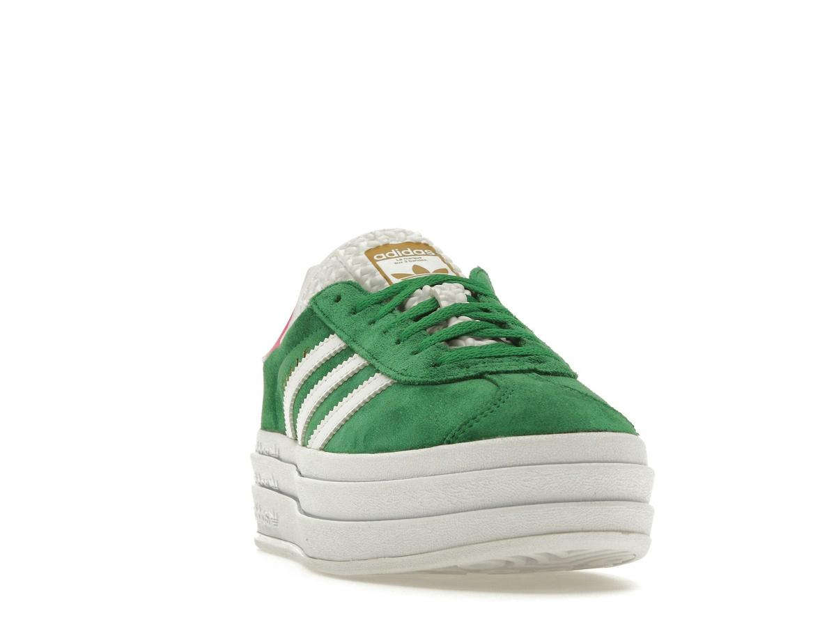 adidas Gazelle Bold Women's Green Lucid Pink Sneakers - savito