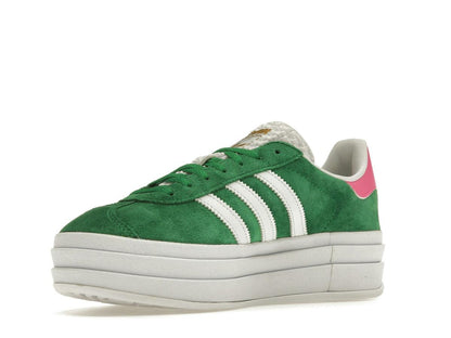 adidas Gazelle Bold Women's Green Lucid Pink Sneakers - savito