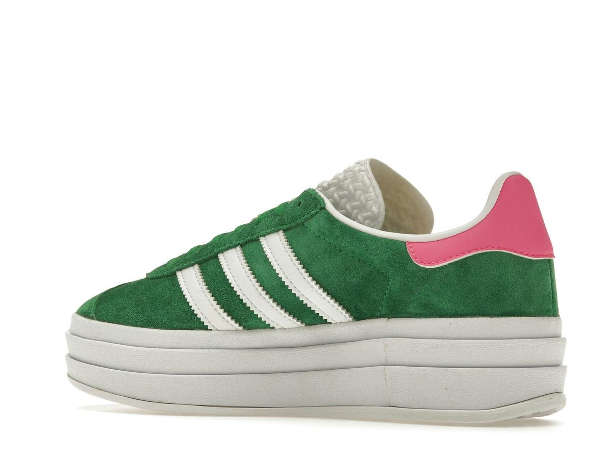 adidas Gazelle Bold Women's Green Lucid Pink Sneakers - savito