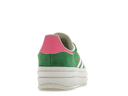 adidas Gazelle Bold Women's Green Lucid Pink Sneakers - savito