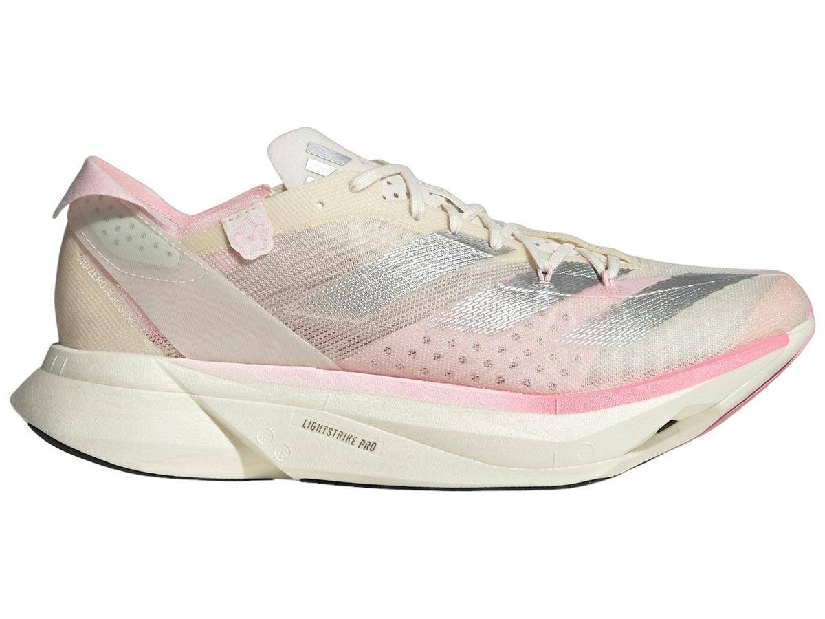 adidas Adizero Adios Pro 3 Chalk White Silver Metallic Clear Pink - savito