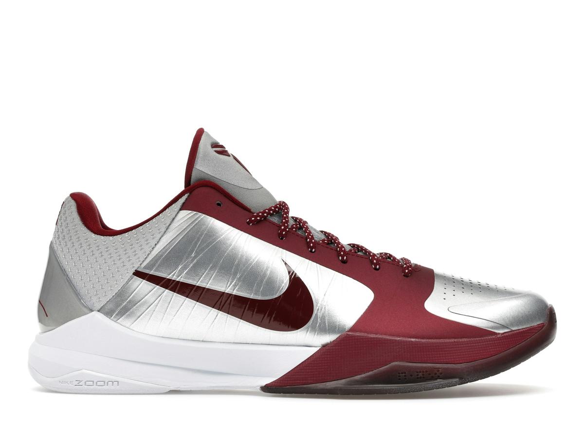 Nike Kobe 5 Protro Lower Merion Aces Away 2026 Metallic Silver Team Red White - savito