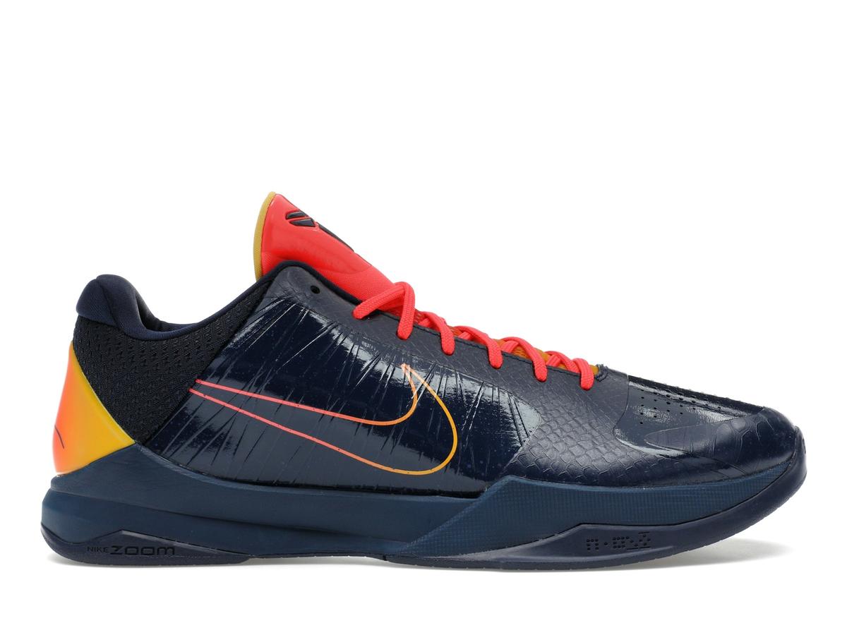 Nike Kobe 5 Protro Caitlin Clark Indiana Fever Midnight Navy Bright Crimson University Gold Basketball Shoes - savito