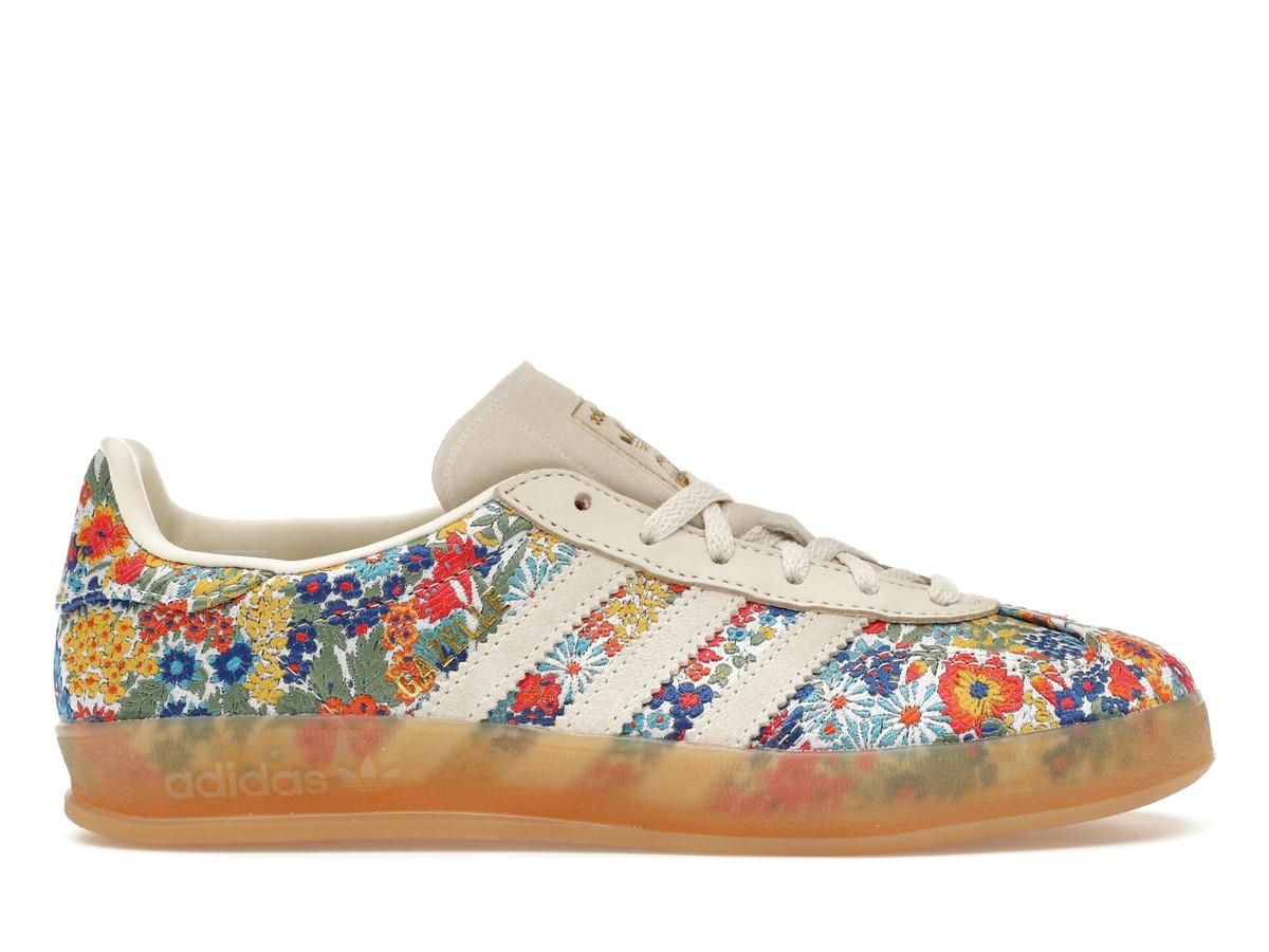 adidas Women's Gazelle Indoor Liberty London Floral Embroidery Off-White - savito