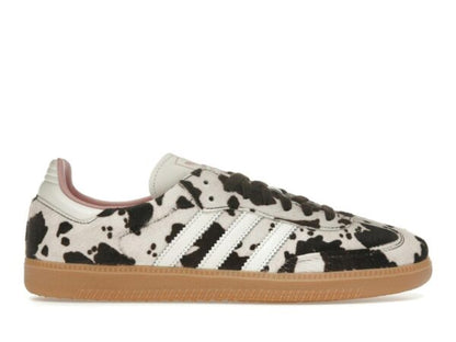 adidas Samba OG Cow Print Women's Dark Brown Off White Gum 3 Sneakers - savito