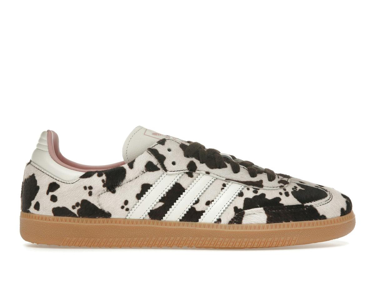 adidas Samba OG Cow Print Women's Dark Brown Off White Gum 3 Sneakers - savito