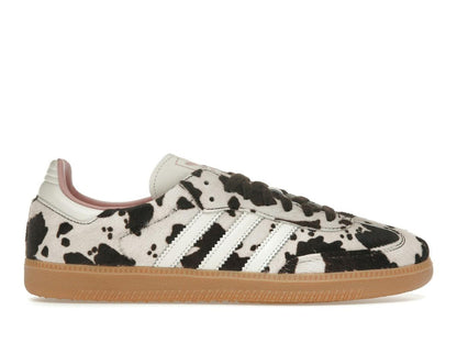 adidas Samba OG Cow Print Women's Dark Brown Off White Gum 3 Sneakers - savito