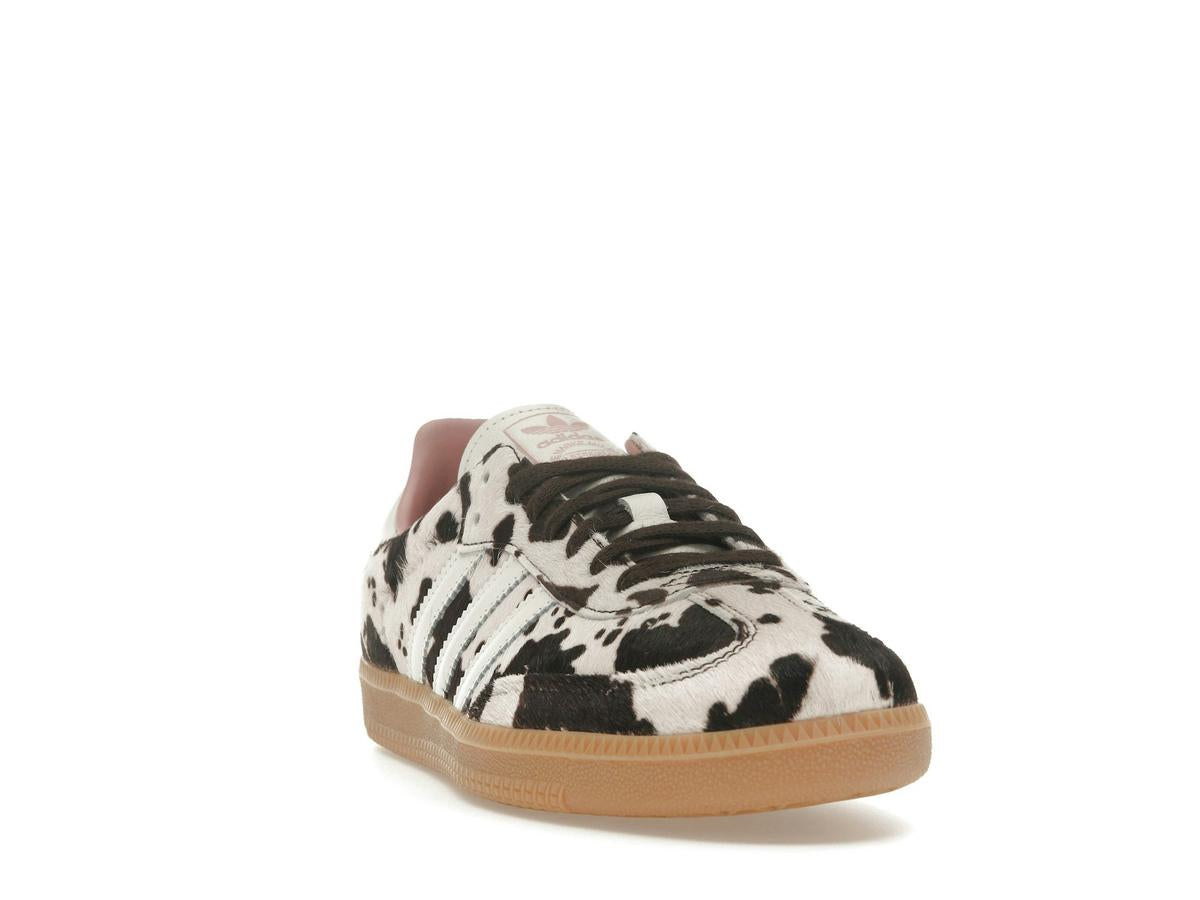 adidas Samba OG Cow Print Women's Dark Brown Off White Gum 3 Sneakers - savito