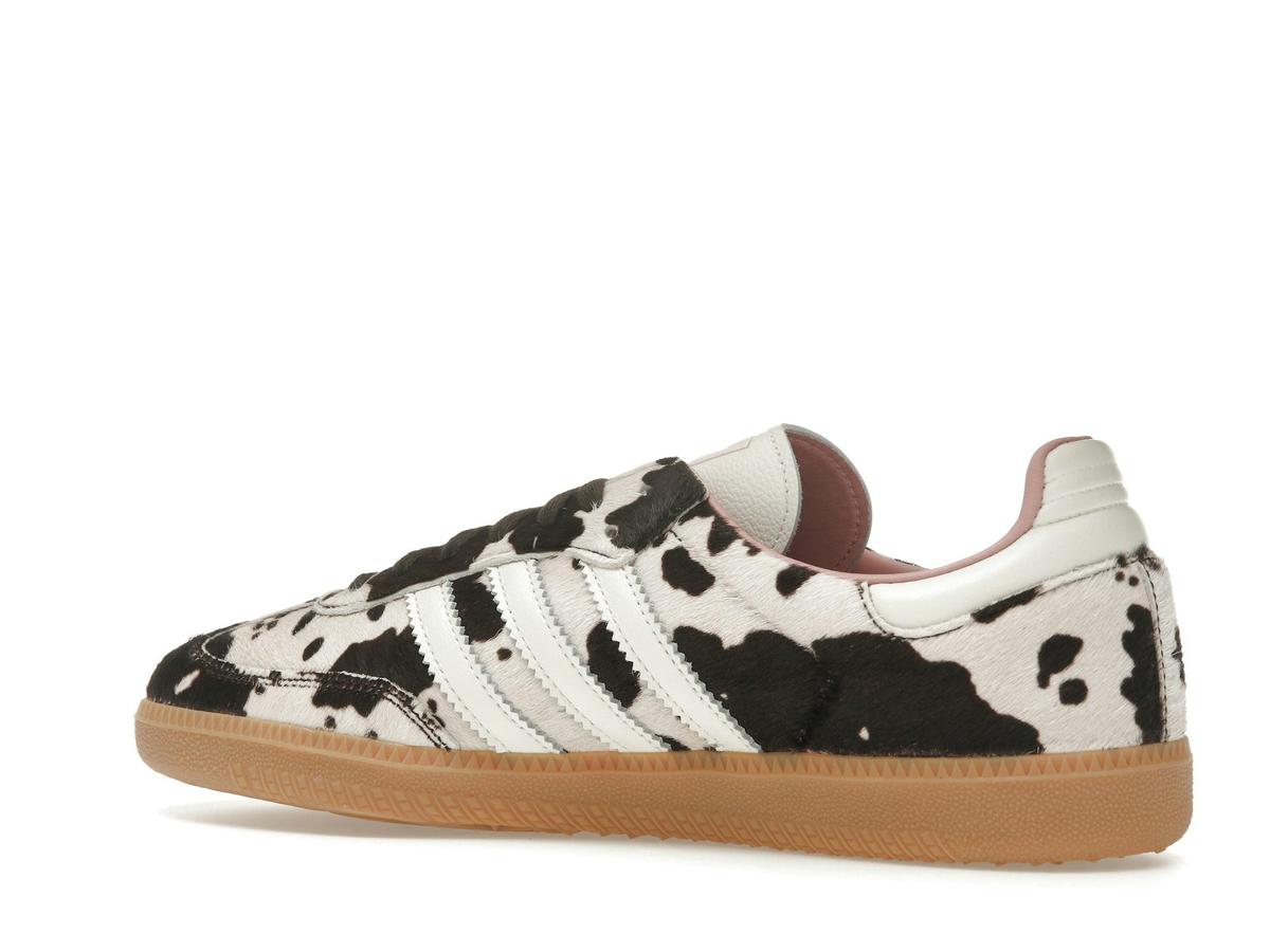 adidas Samba OG Cow Print Women's Dark Brown Off White Gum 3 Sneakers - savito