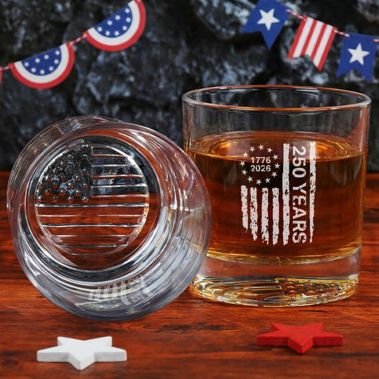 Savito Betsy Ross 250th Anniversary Engraved Whiskey Glass 1776-2026