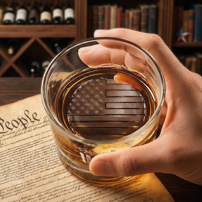 250 Years of Freedom Betsy Ross 1776 2026 Engraved Whiskey Glass