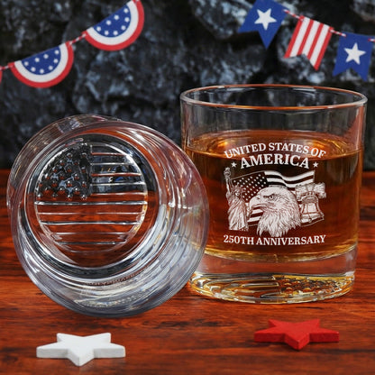 Savito Eagle Liberty 250th Anniversary Engraved Whiskey Glass