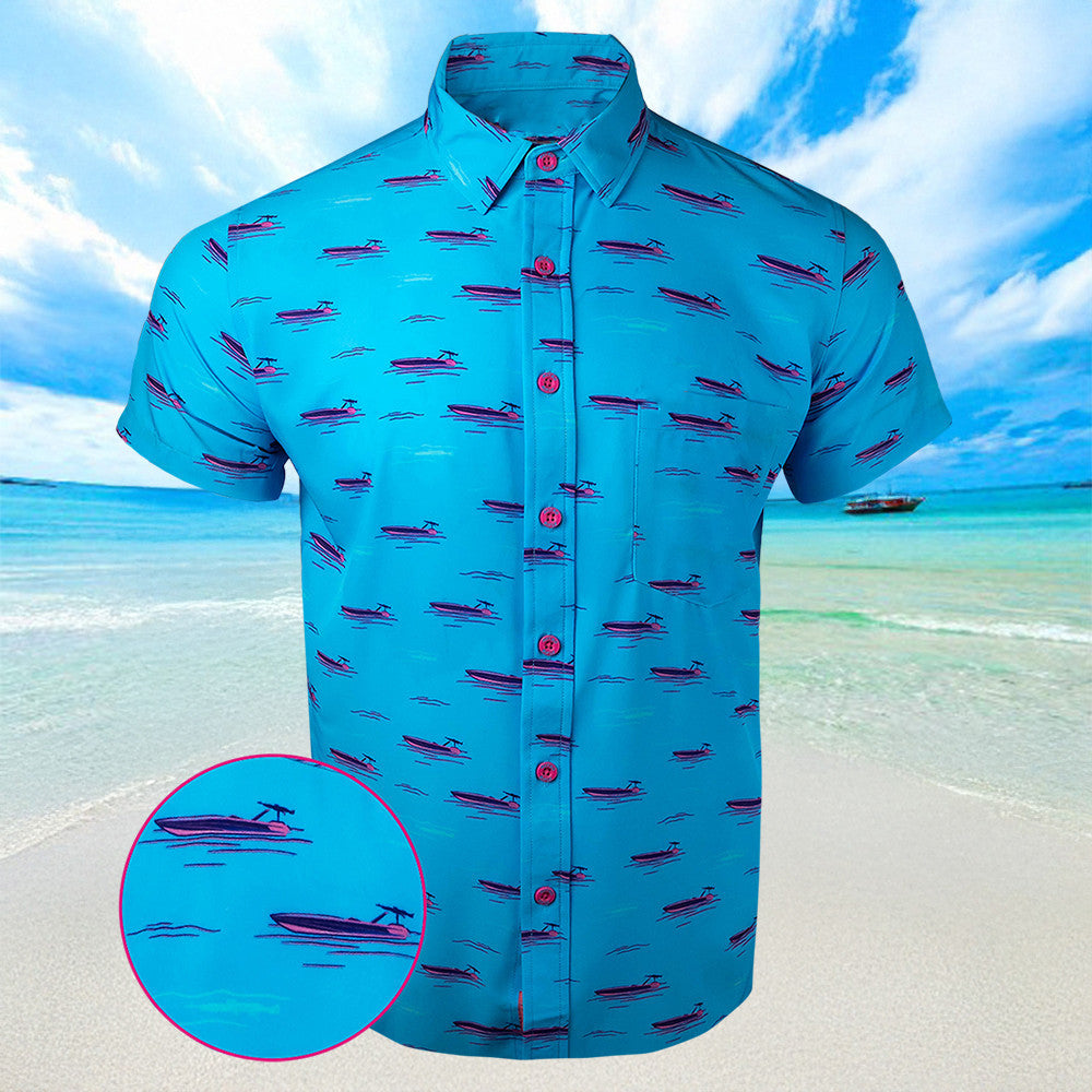 Smuggler Blue Hawaiian Shirt Mens Button Down Summer Shirts Gifts For Husband