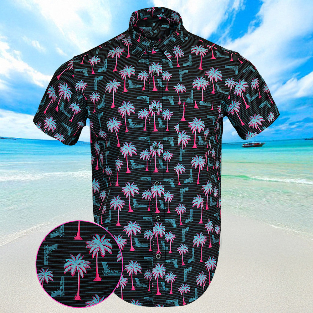 Rising Palm Black Hawaiian Shirt Summer Button Ups Best Gifts For Dudes