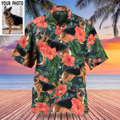 Customized Photo German Shepherd Tropical Hawaiian Shirt Gifts For German Shepherd Lovers