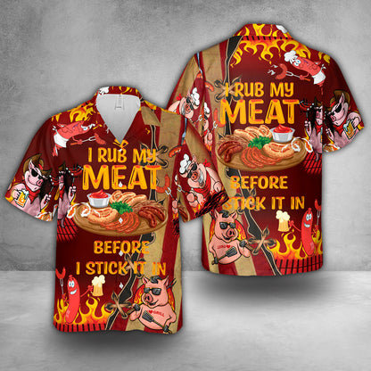 I Rub My Meat Before I Stick It In Hawaiian Shirt Grilling Bbq Gifts For Men
