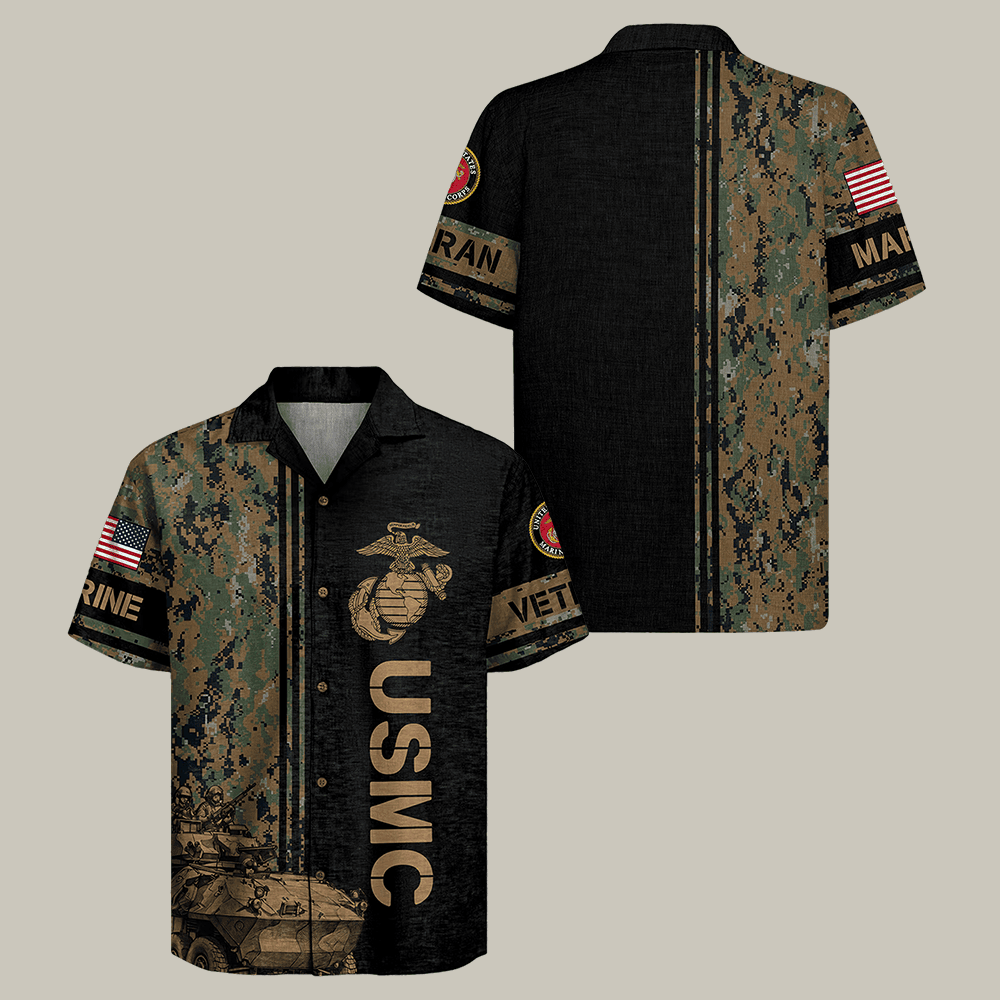 US Marine Corps 250 Years Of Honor Hawaiian Shirt Marine Corps Veteran Shirt Best Gift Idea