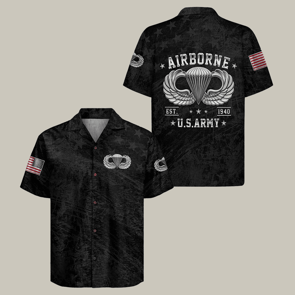 US Army Airborne Hawaiian Shirt US Army Airborne Division Unique Gift For Veterans