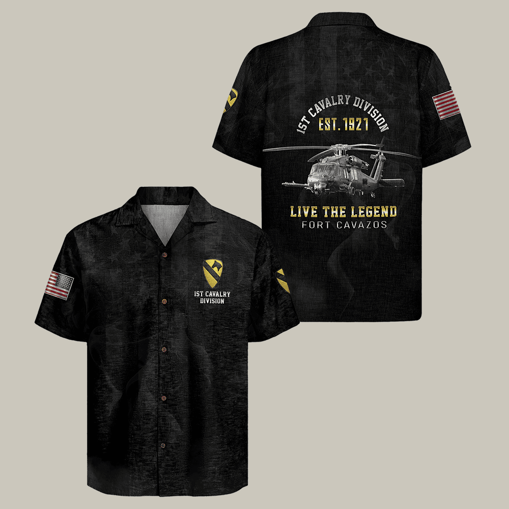 US Army 1st Cavalry Division Regiment Hawaiian Shirt Live The Legend Shirt Patriotic Veteran Gift