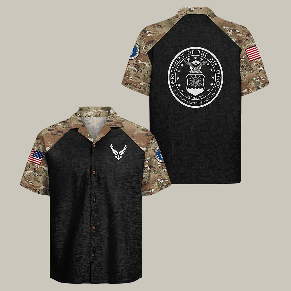 US Air Force Hawaiian Shirt Air Force Veteran Shirt Unique Gift For Husband