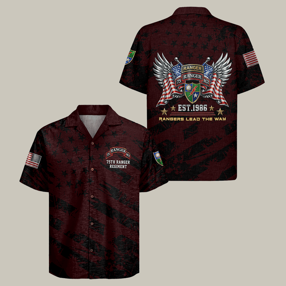 US Army 75th Ranger Regiment Hawaiian Shirt Ranger Lead The Way Shirt Veteran Themed Gift