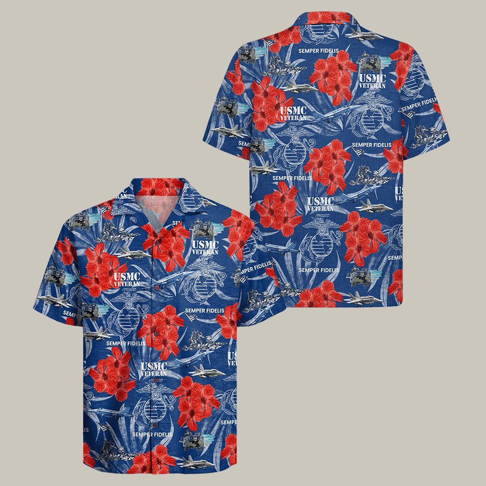 US Marine Corps 250th Anniversary Hawaiian Shirt Semper Fi USMC Clothes Cool Veteran Gift