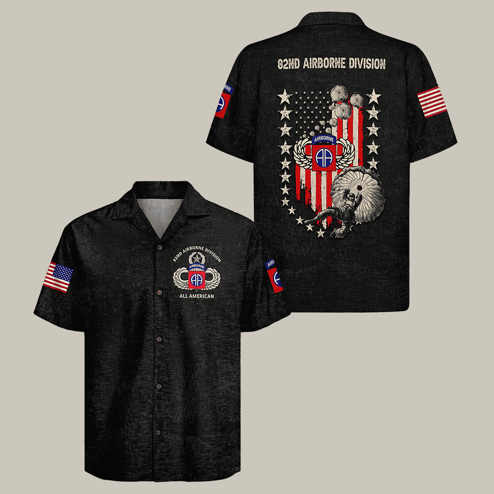 US Army 82rd Airborne Hawaiian Shirt 82nd Airborne Division Shirt Veteran Gift Ideas