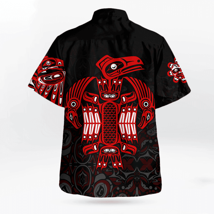 The Spirit Eagle Northwest Pacific Style Hawaii Shirt Haida Art Printed Hoodie Clothing